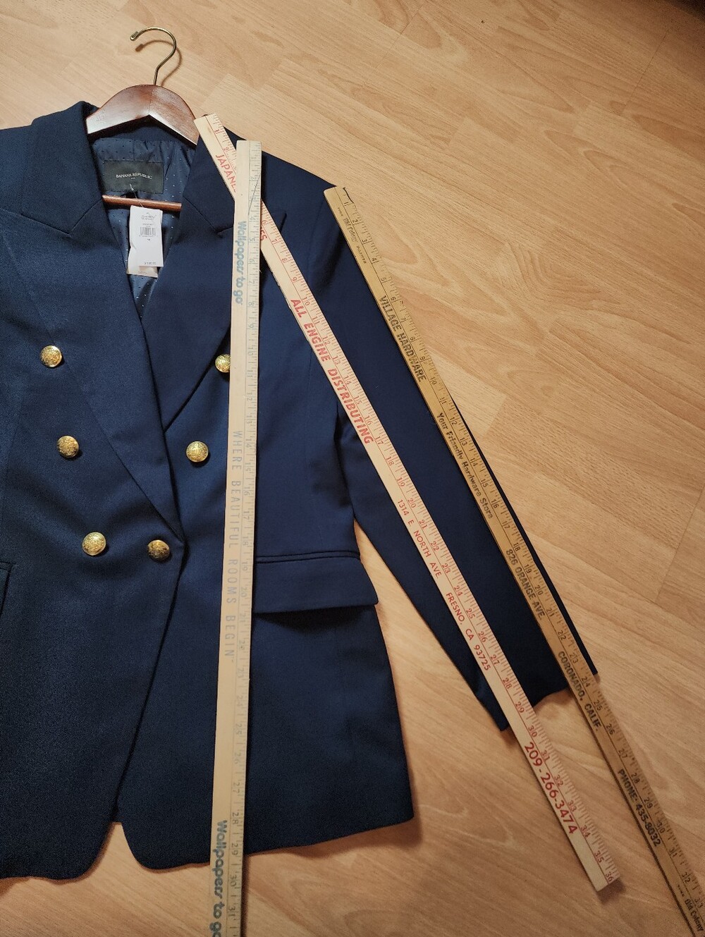 NWT Banana Republic Navy Blue Blazer Jacket Double Breasted Women's Size 16 - Picture 9 of 16